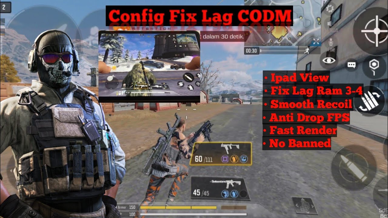 Config Fix Lag Codm!! Ipad View (V3) + Aim Assist - Call Of Duty Mobile Indonesia