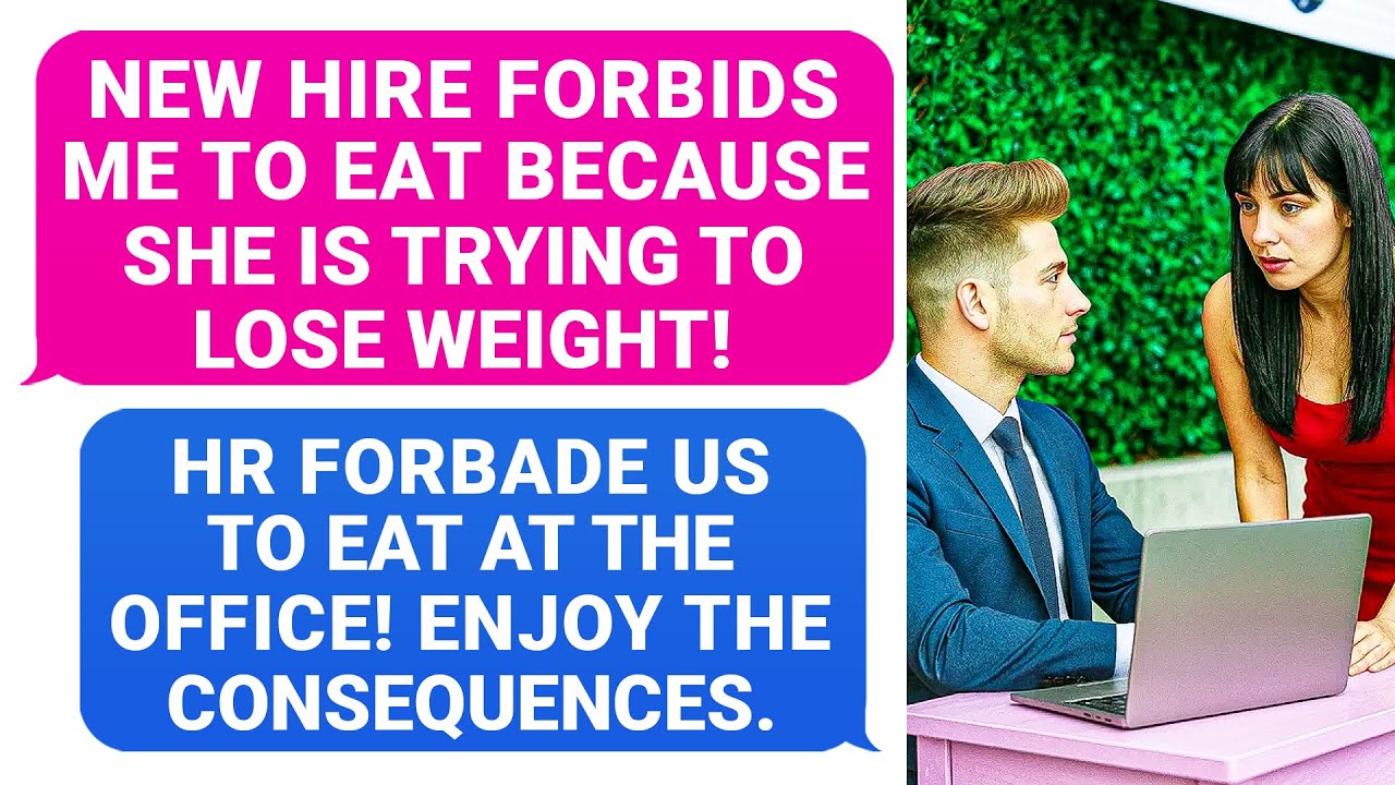 NEW HIRE FORBIDS ME TO EAT. She Is Trying To Lose Weight! HR Forbade Us To Eat At The Office ! r/PR