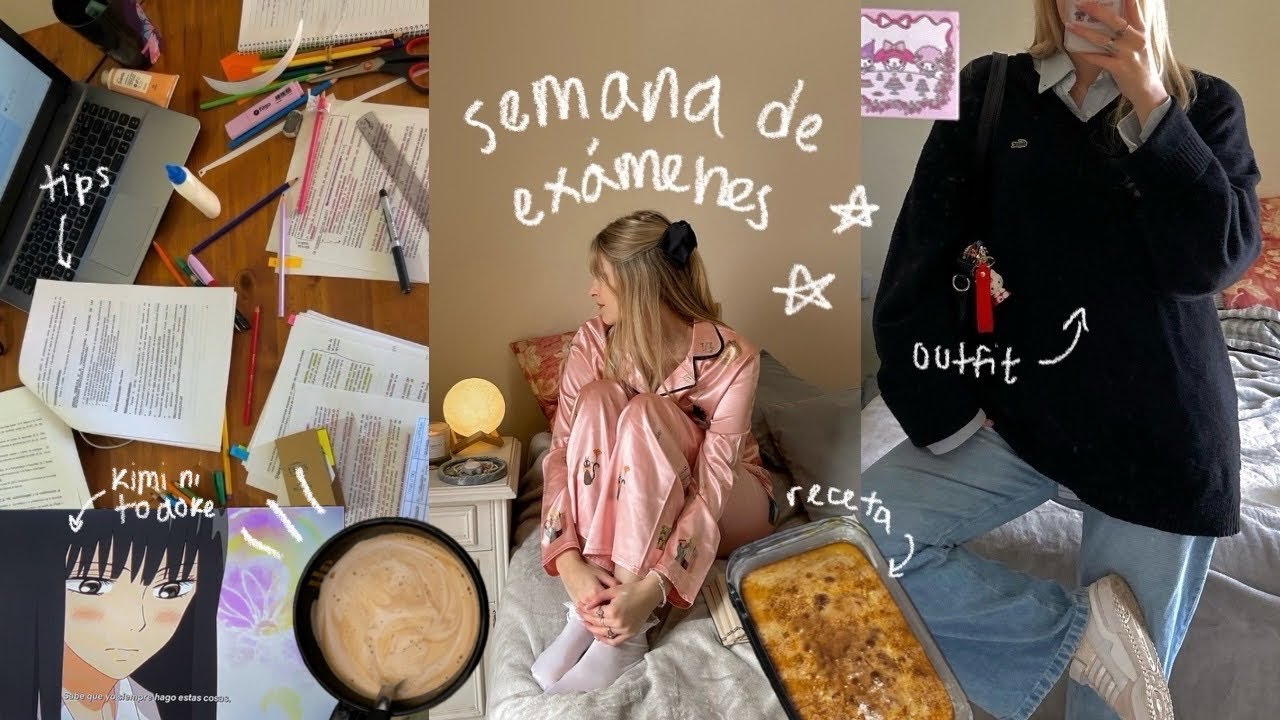 semana de exámenes conmigo 📚🕯️ psicología, métodos y tips, receta de torta, yoga, animes…