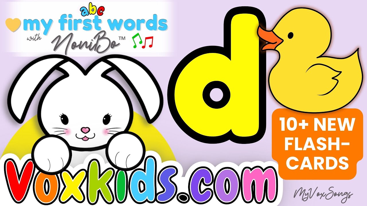 ⭐ Learn Letter Dd 🐶 | “Duh” Sound | ABC Song + First Words (Parts 1–3) | VoxKids™ MyVoxSongs