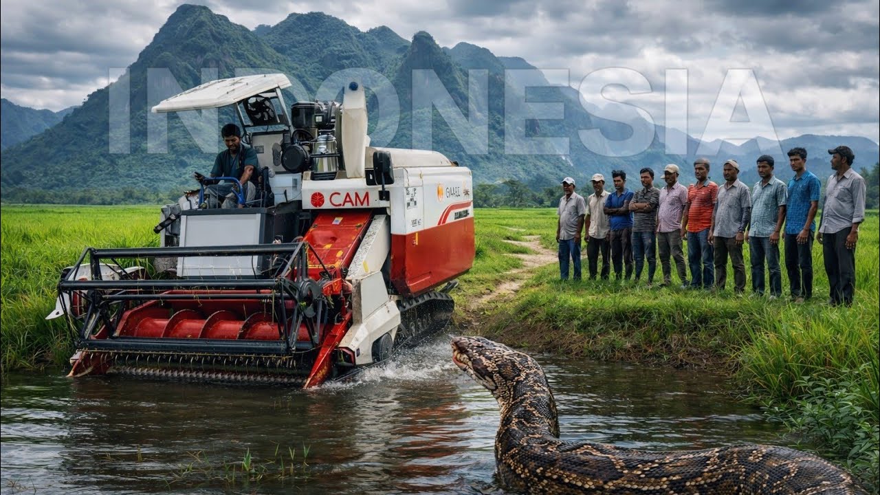 Mini harvestar rice farming video in Indonesia 