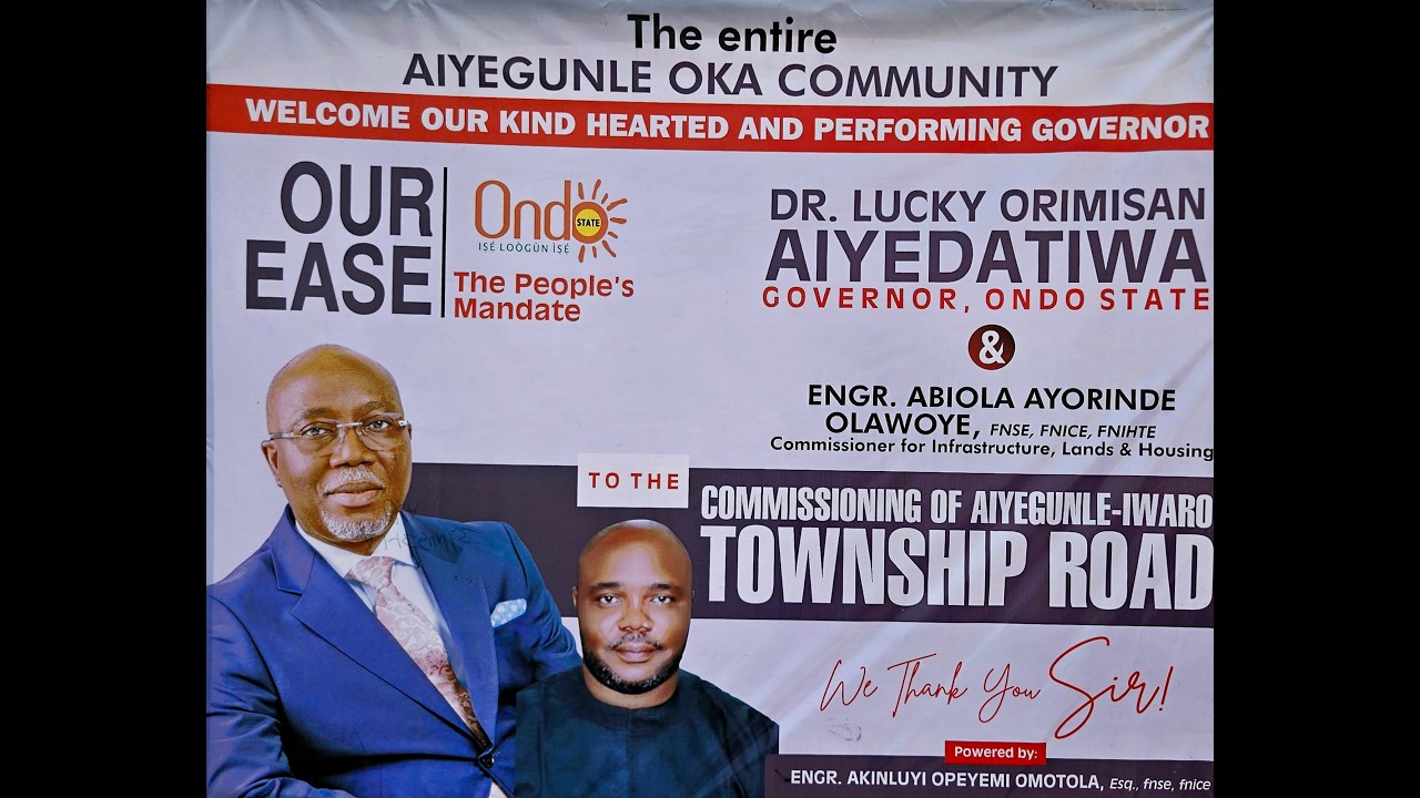 OUR EASE 1ST ANNIVERSARY || COMMISSIONING 0F AIYEGUNLE-IWARO ROAD