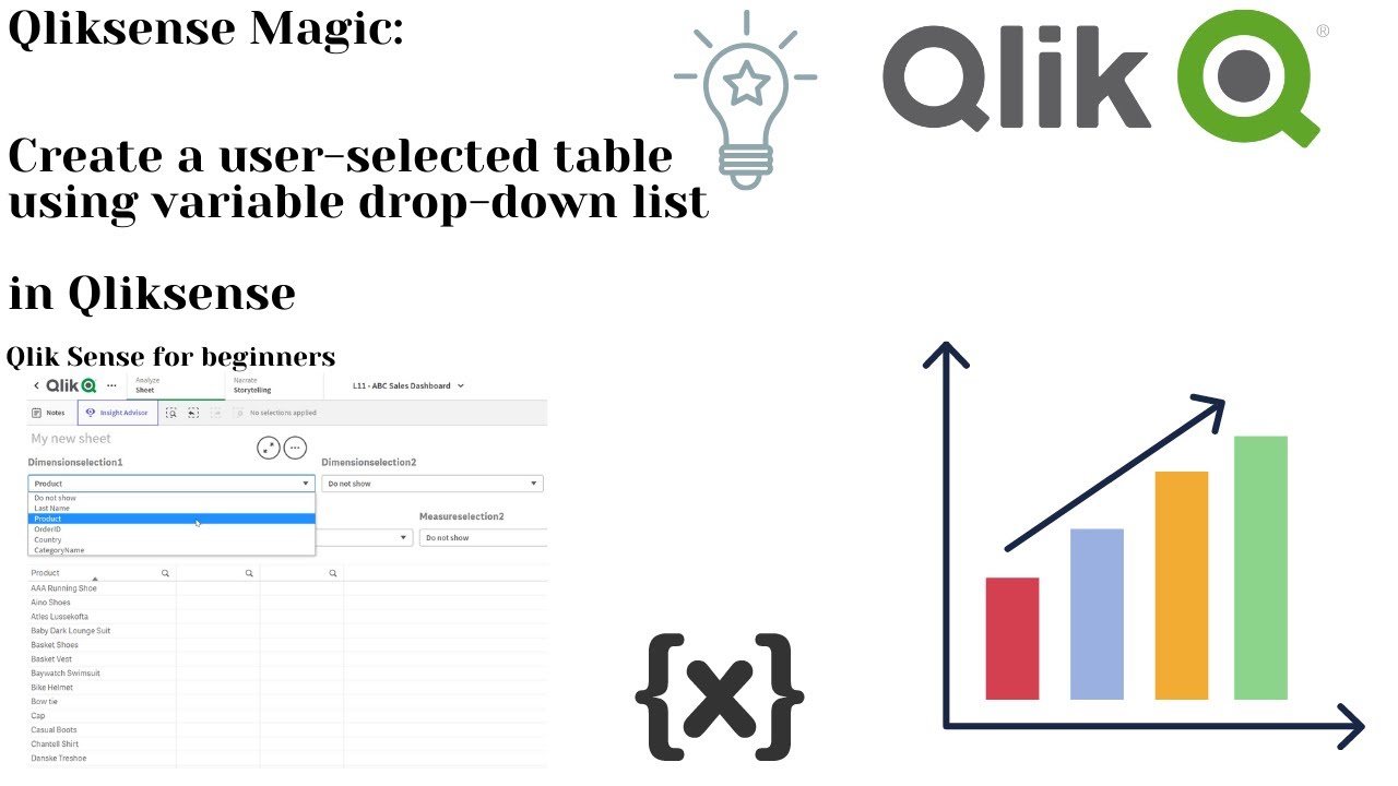 Qliksense Magic: создание выбранной пользователем таблицы с использованием раскрывающегося списка...