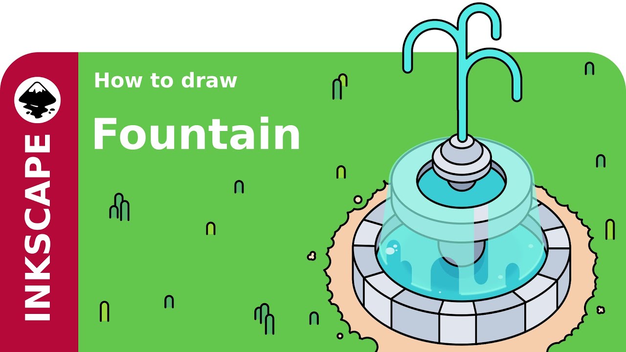 Inkscape Tutorial: How to draw a fountain [Subtitled]