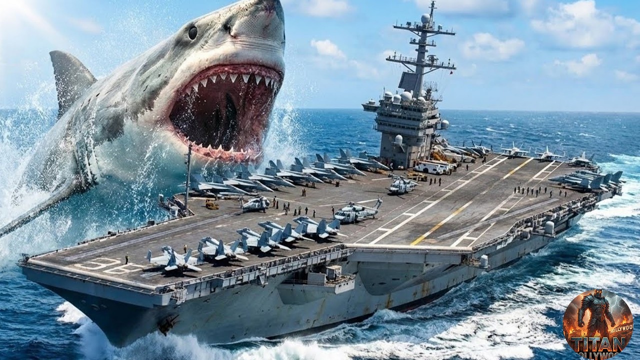 GIANT MEGALODON Attacks US Navy! (CVN-78  Ship Under Siege) | Full Action Movie