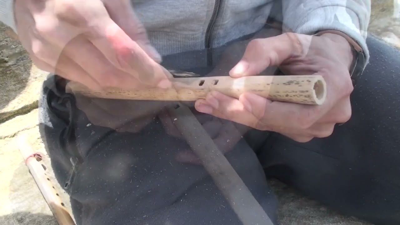 How to make a small native american bamboo flute by the sea