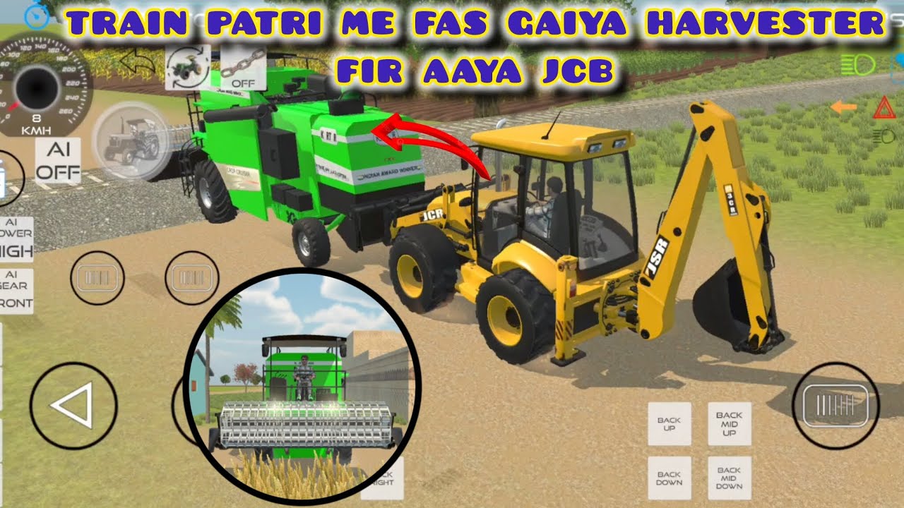 Harvester fas gaiya train patri me ! Fir aaya JCB ? 