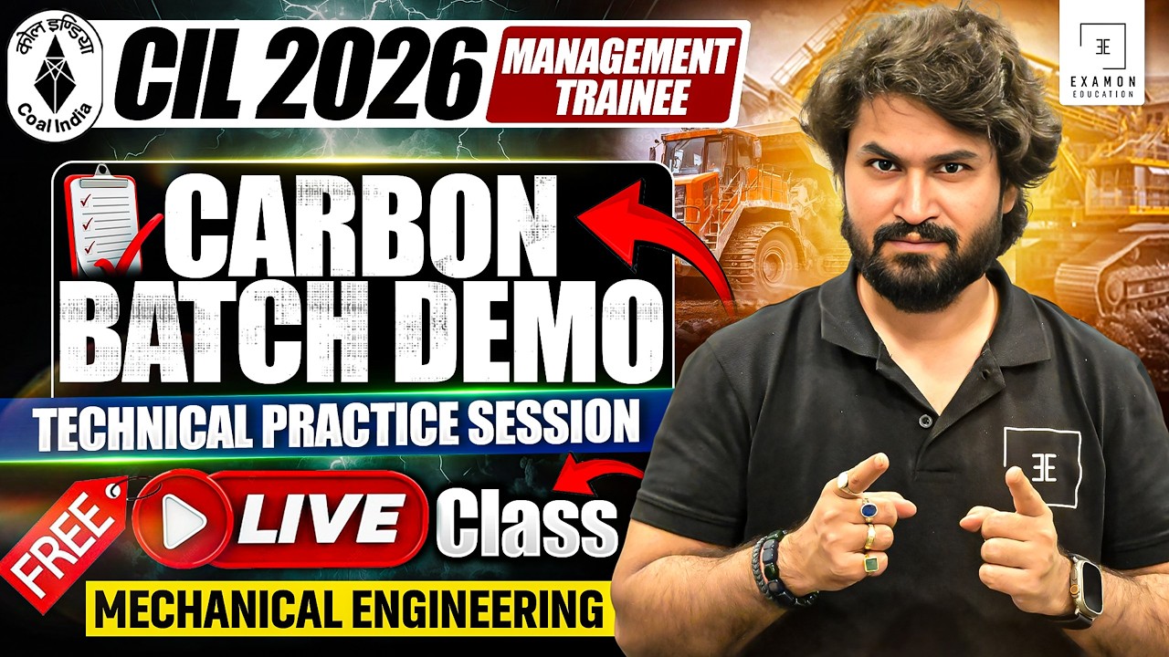 CIL MT 2026 Mechanical FREE Demo Class | Carbon Batch by Examon #coalindia