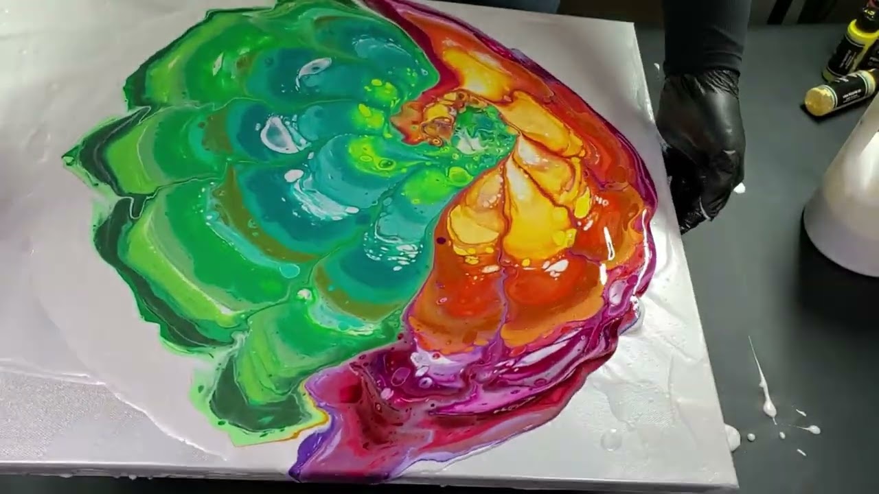 old video from 2022 - Sunny Side Up 33 color acrylic pour