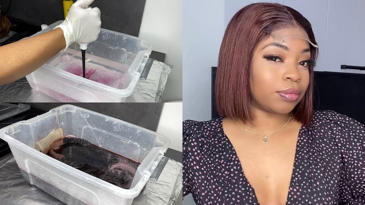 colorer une wig en rouge facilement (methode a eau)