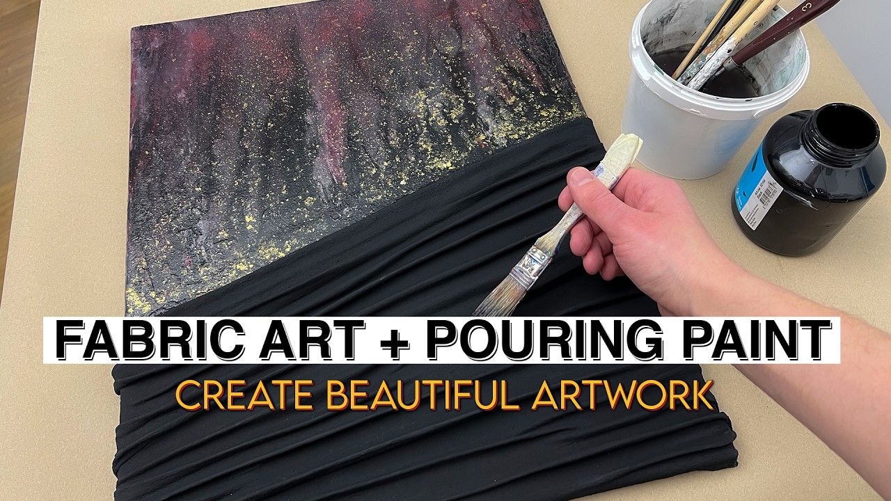 Textured Fabric Art + Pouring Paint to create Beautiful 3D Textured Artwork