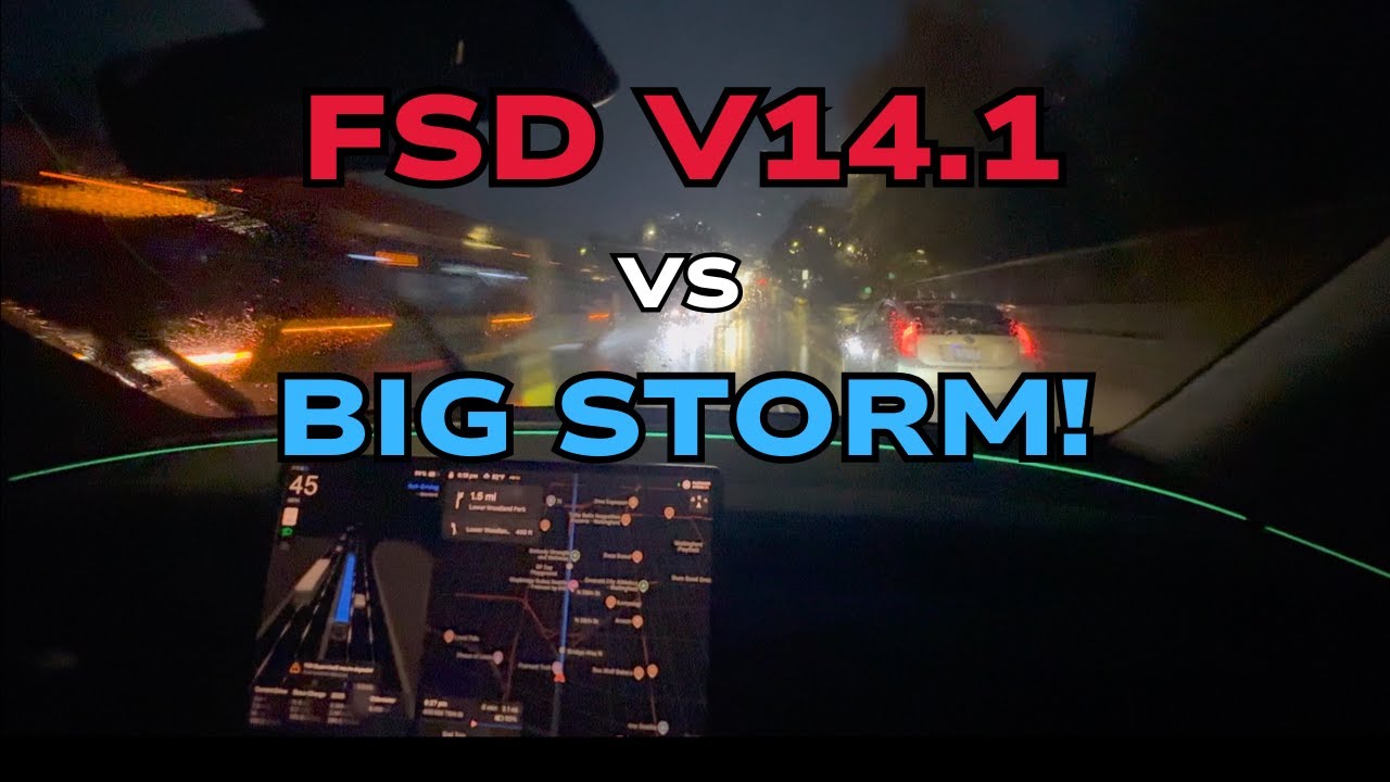 Tesla FSD V14.1 против MASSIVE Storm ⛈️