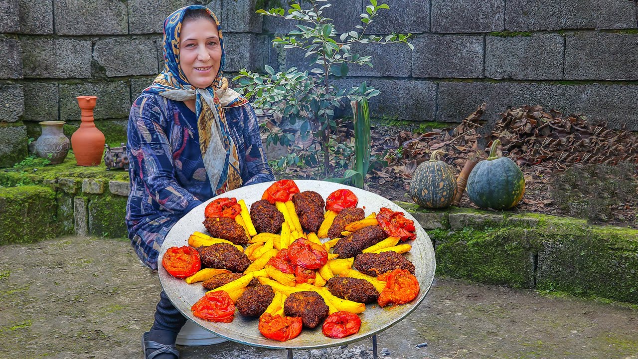 We Cooking IRAN Delicious Kotlet (Meat Patties) on Sadj - country life vlog - کتلت