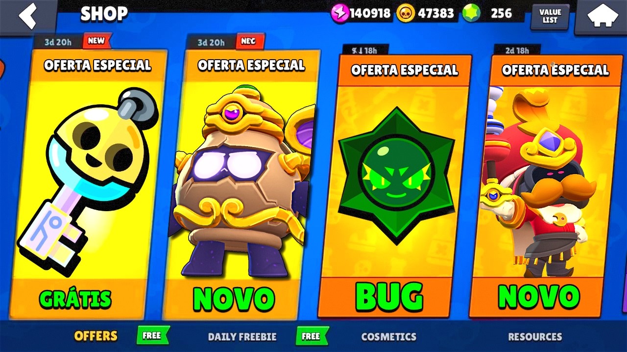 100 DROPS DO CAOS DE GRAÇA?! 😳 BUG NO BRAWL STARS + NOVO PASSE E NOVAS SKINS!