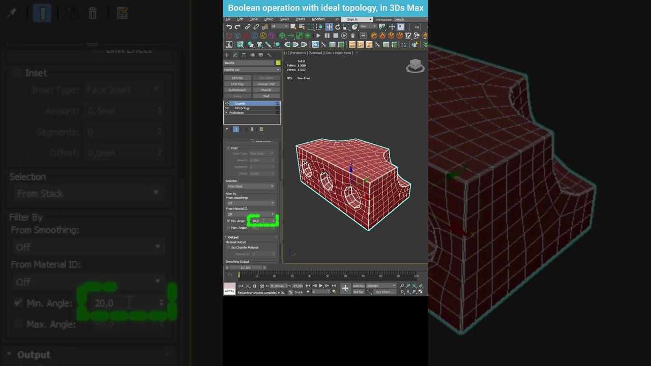Achieving Perfect Topology After Boolean Operations in 3ds Max #shorts #3dsmax