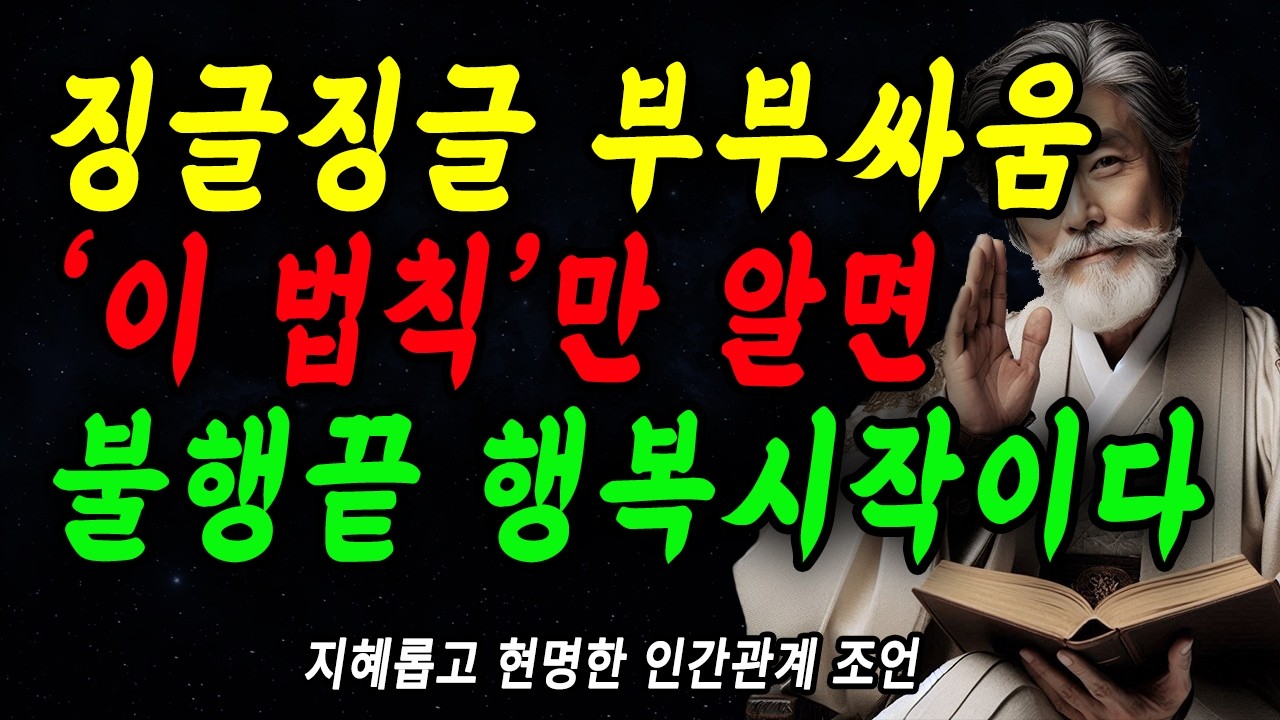 부부싸움 '이 법칙'만 알면, 불행끝 행복시작이다 | 부부갈등 대처방법과 해결법 | 꼭 연습하세요 | 행복한 가족을 위한 조언 | 인간관계 | 지혜 | 행복 | 마음