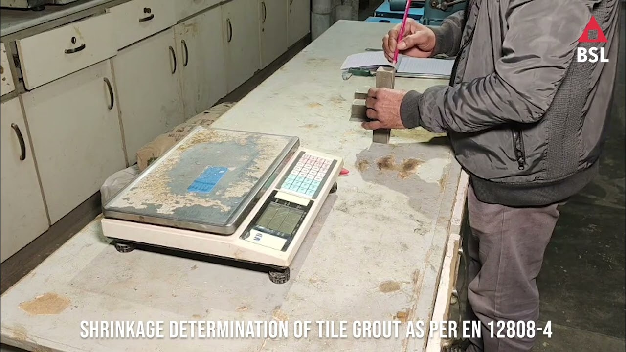Tile Grout Shrinkage Test as per EN 12808-4 | BSL Laboratory, Lahore