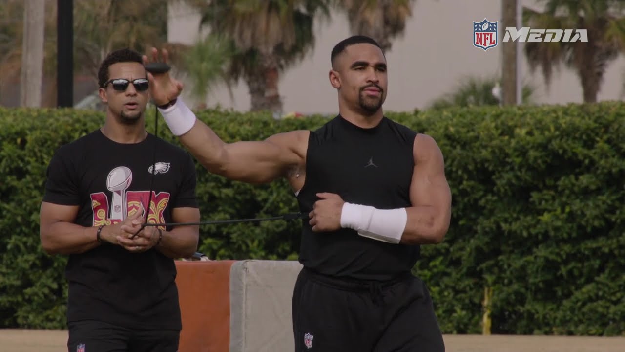 Jalen Hurts and Eagles Super Bowl Practice for Chiefs at Saints Facility in New Orleans