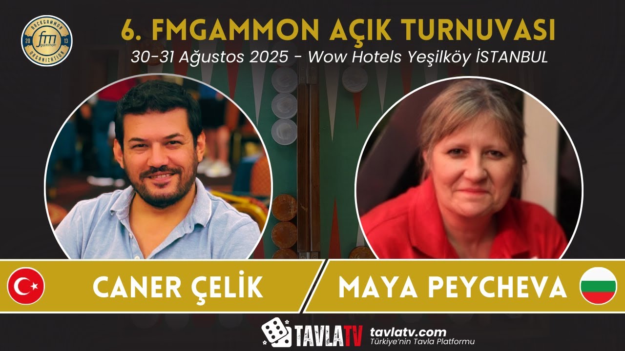 Caner ÇELİK (TUR) - Maya PEYCHEVA (BUL) | 6. FMGammon Açık Turnuvası