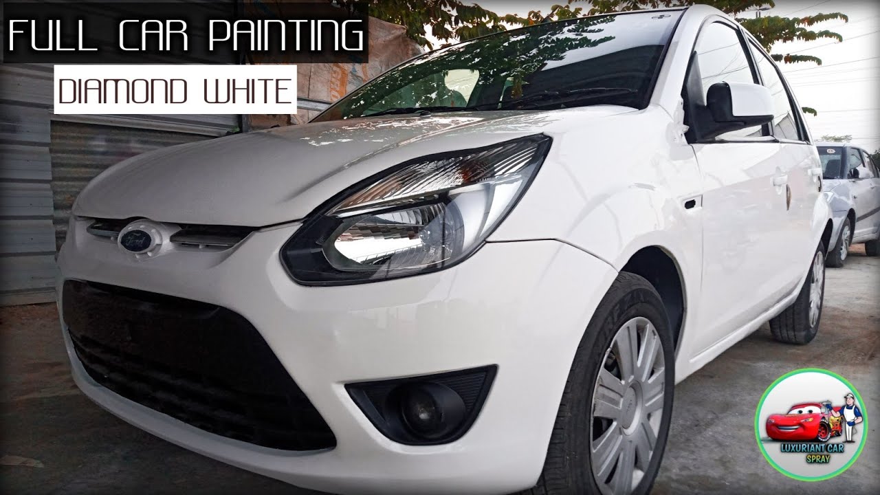 8years old ford figo full body painting|Diamond white|#luxuriant #car #spray