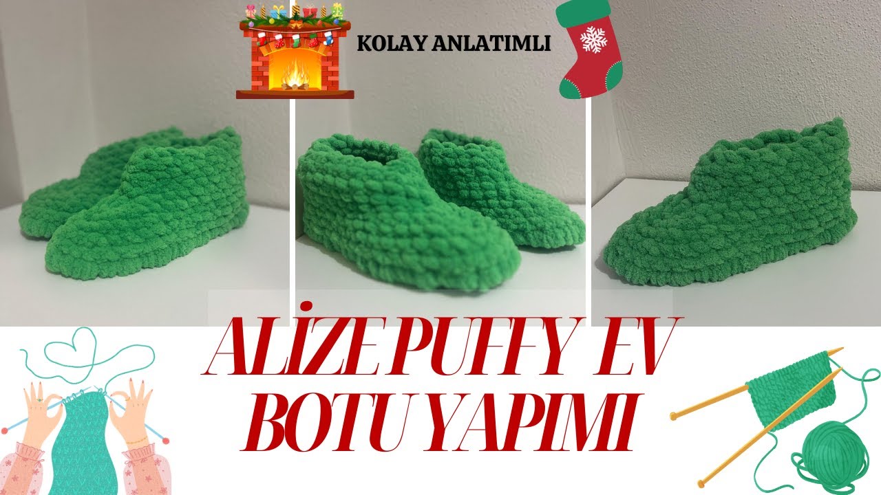 Ev Botu Yapımı I Alize Puffy İp ile Ev Botu Yapımı ( Anlatımlı )