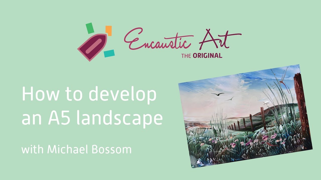 Encaustic Art Learning How to develop an A5 landscape