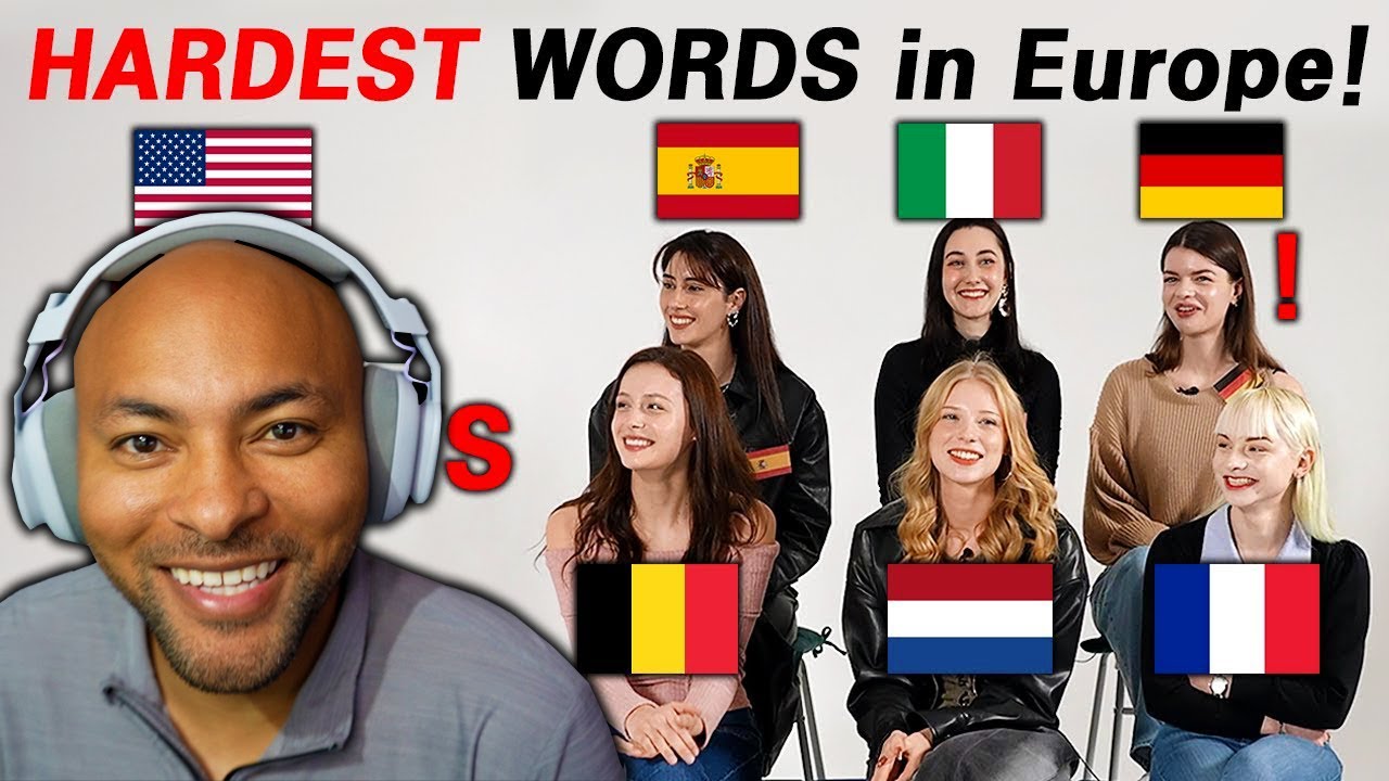 AMERICAN REACTS to EUROPEANS TRY TO PRONOUNCE THE HARDEST WORDS IN EUROPEAN LANGUAGES