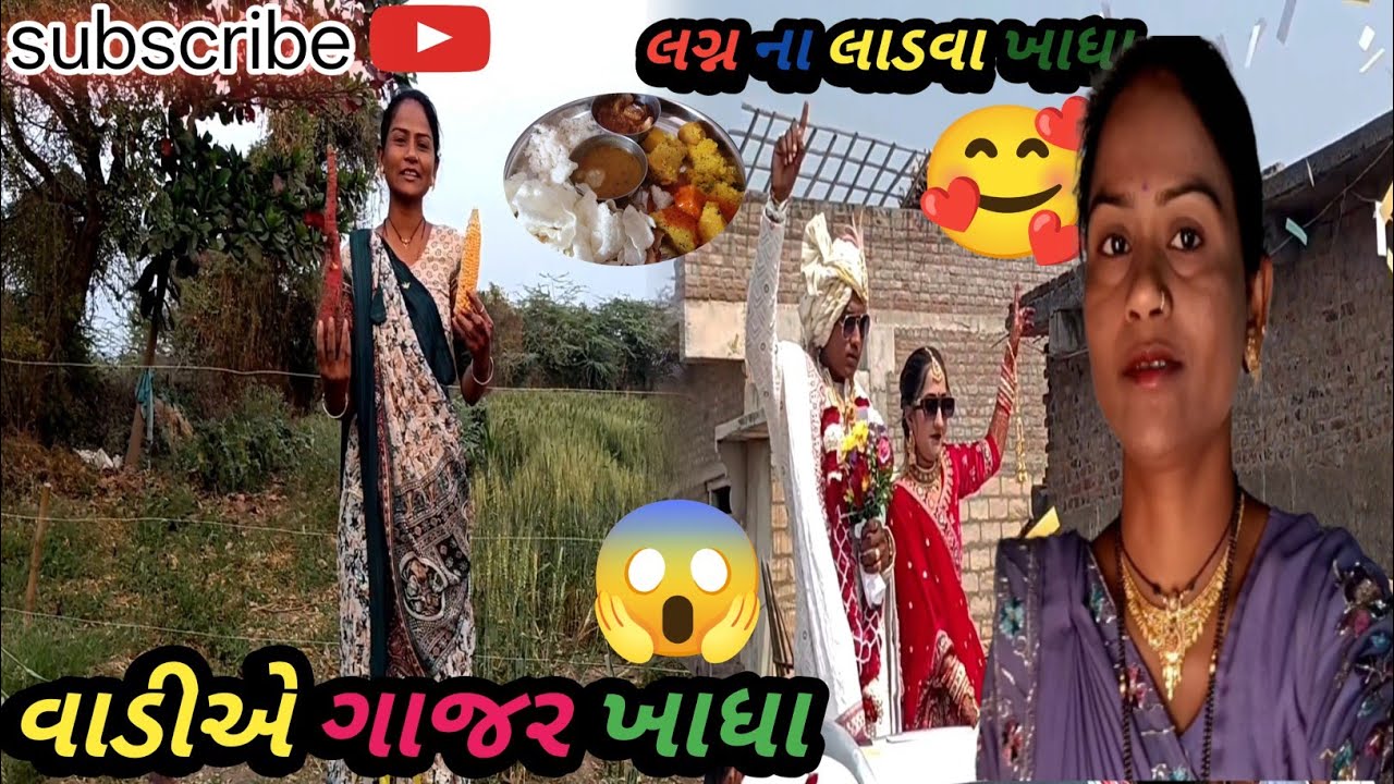 લગ્ન માં લાડવા ખાયૈ ને🫣વાડીએ ગાજર ખાવા😱 ગયા હરીનુગાડુ વ્લોગ 