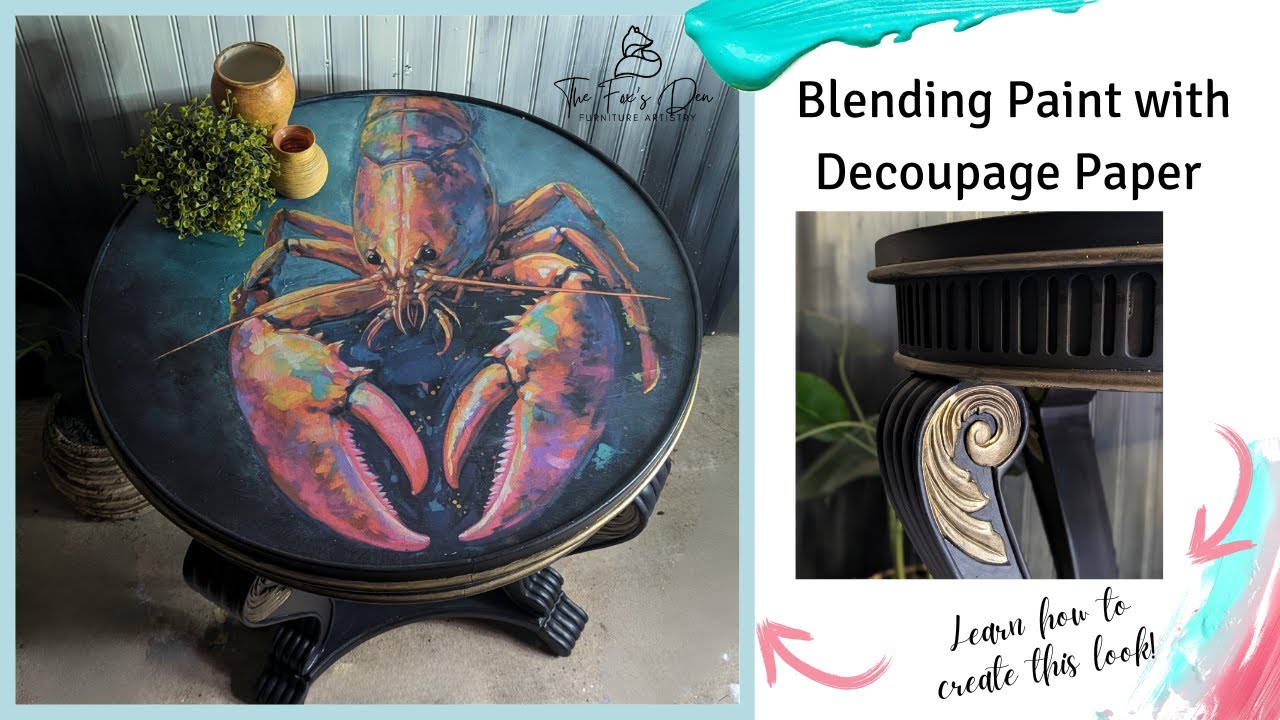 How to Apply Decoupage Paper to Furniture and Paint Blending Techniques