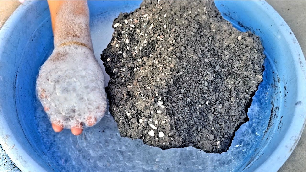Gritty Pure Charcoal Crumbling in Water 💦 Satisfying Sleepaid ASMR