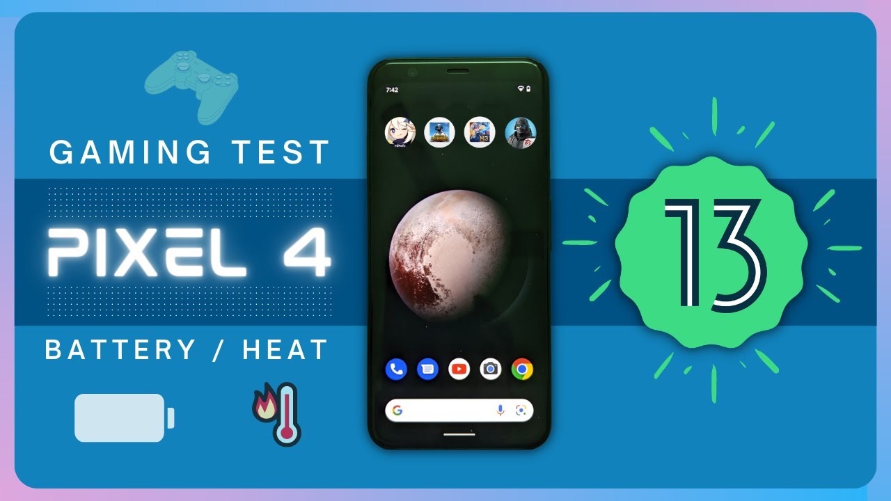 Android 13 GAMING PERFORMANCE / BATTERY / HEAT TEST | Google Pixel 4