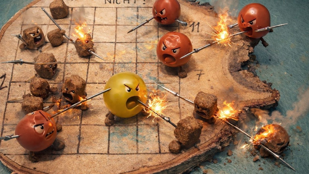 2-in-1 Holzteller: Essen vorne, Spiel hinten