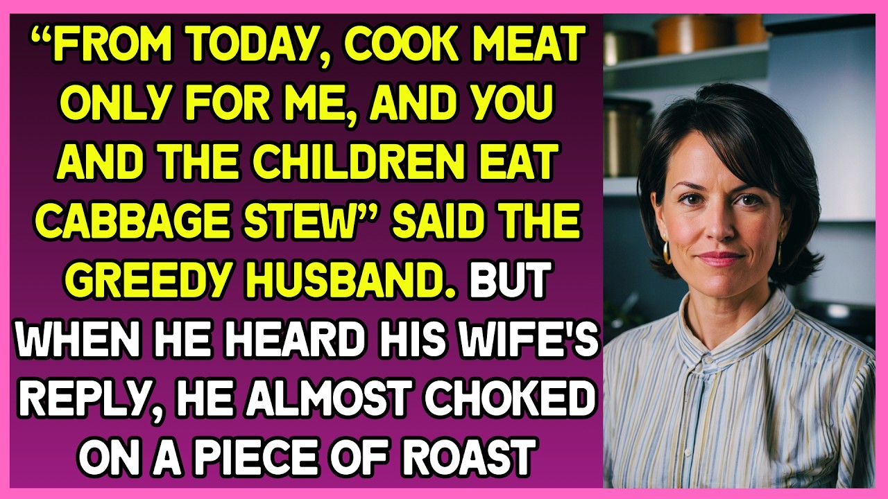 “From today, cook meat only for me, you and the children eat cabbage stew” said the greedy husband