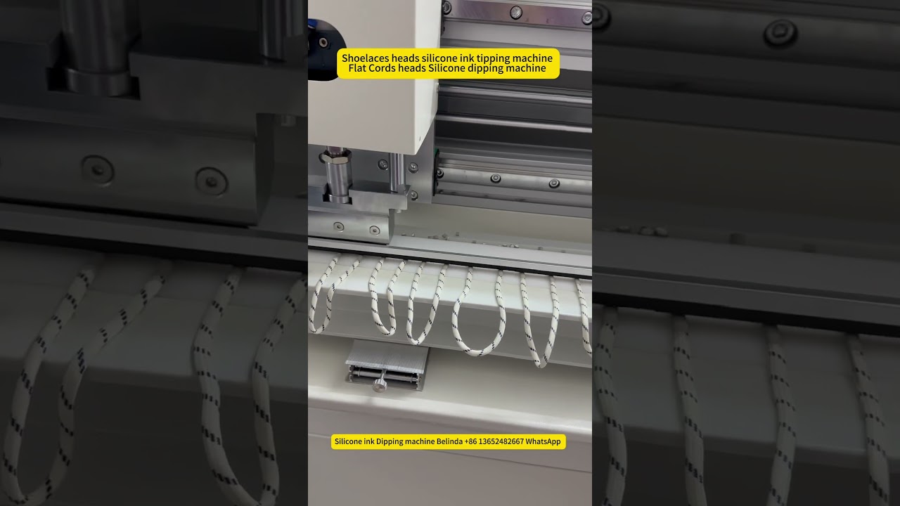 Shoelaces heads silicone ink tipping machine Flat Cords heads Silicone dipping machine  #shoelaces