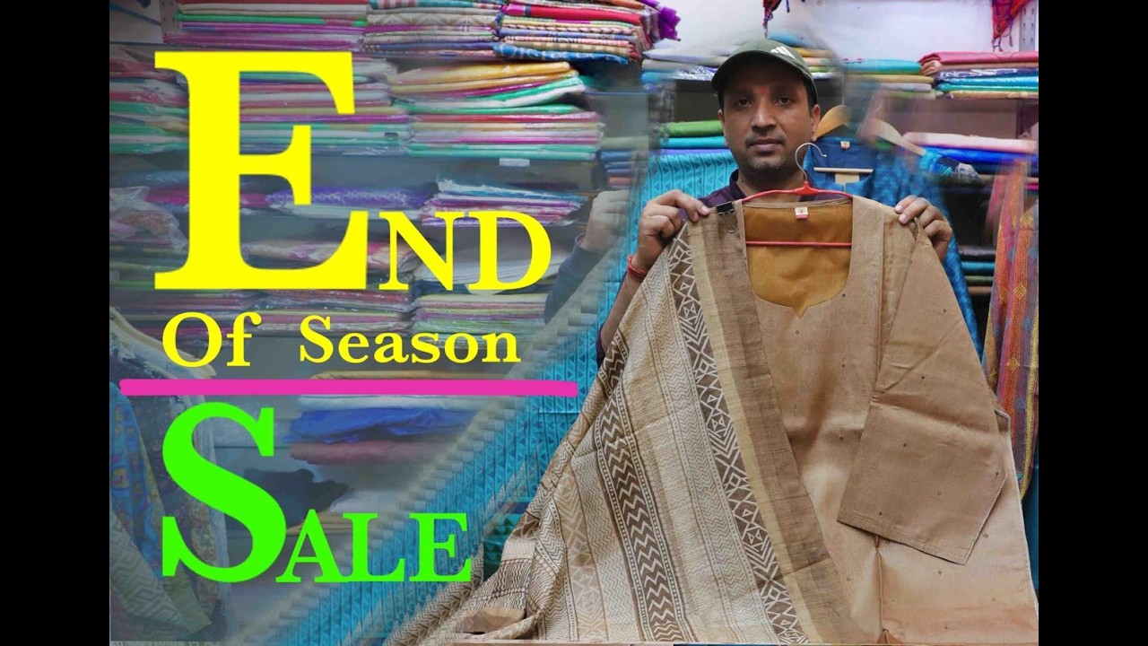 END OF SEASON SUPER SALE   HANDBLOCK PRINT  TUSSAR SILK SUITS
