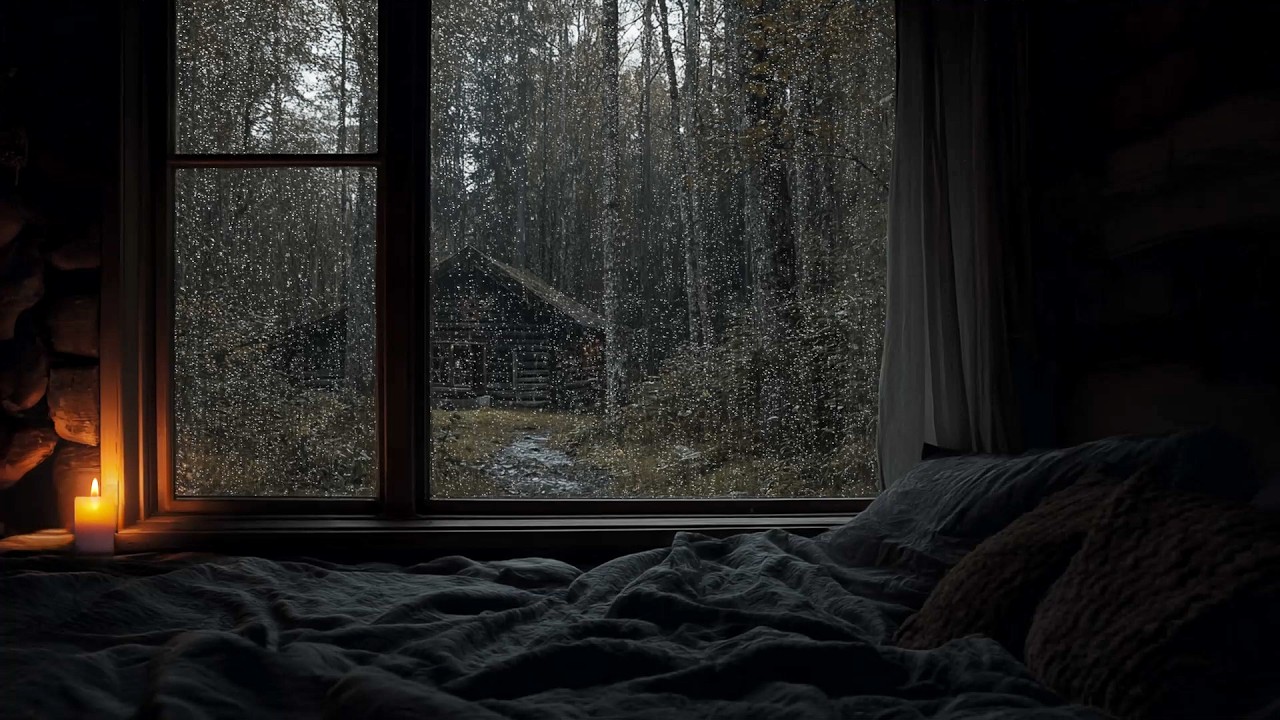 Enchanted Cabin Glow | Whispering Rain Crackling Fire for Nervous System Reset – Deep Calm