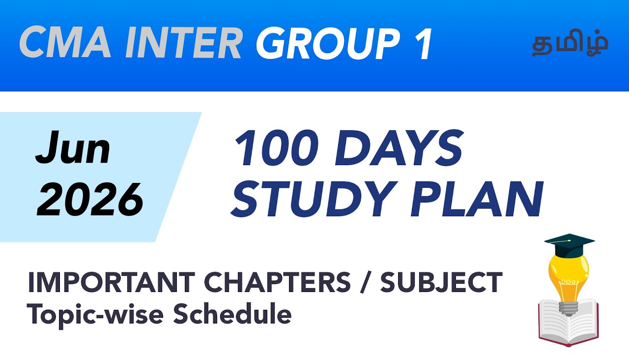 CMA Inter Group 1  - 100 Days Study Plan Topic Wise Tamil
