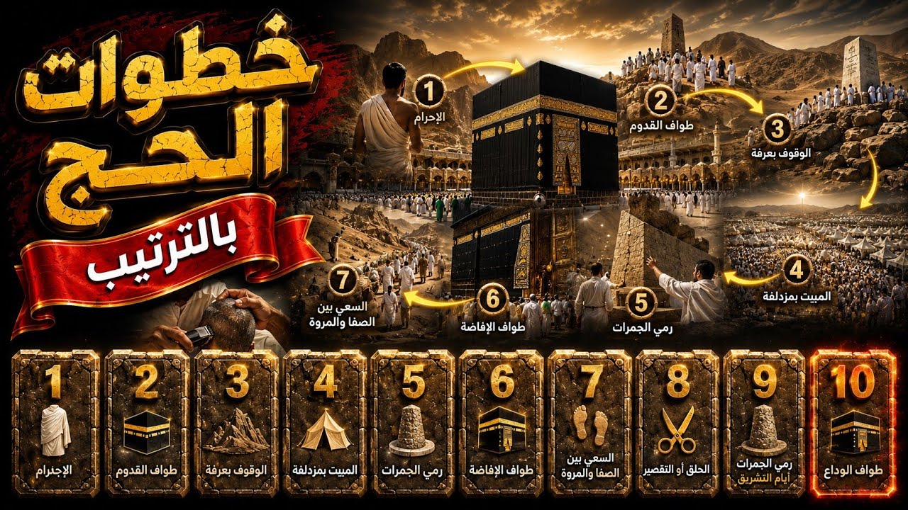 خطوات الحج بالترتيب