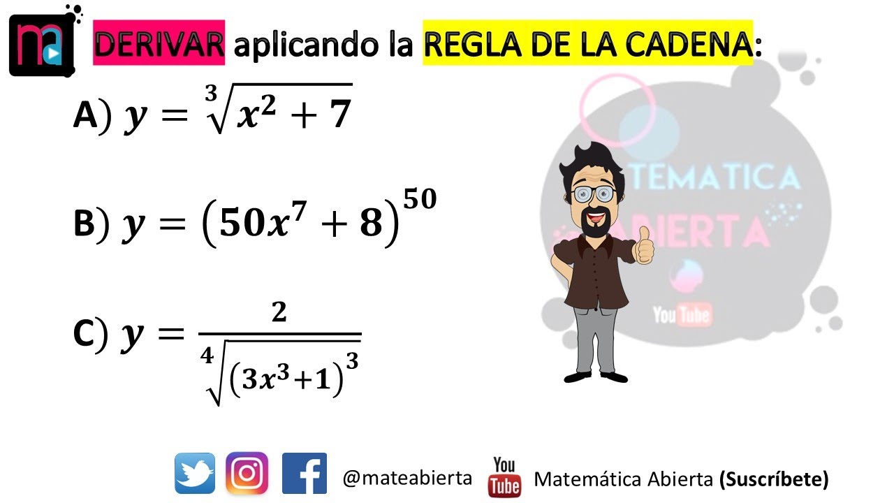 DERIVADAS aplicando REGLA DE LA CADENA / Ejercicio + Explicación / Iniciando
