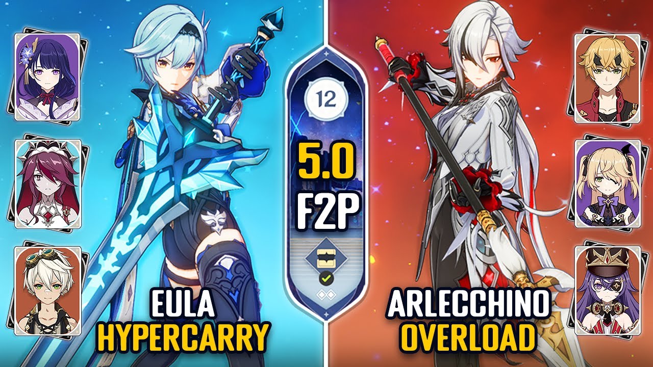 F2P C0 Eula Hypercarry & C0 Arlecchino Overload Team | Spiral Abyss 5.0 Floor 12 | Genshin Impact