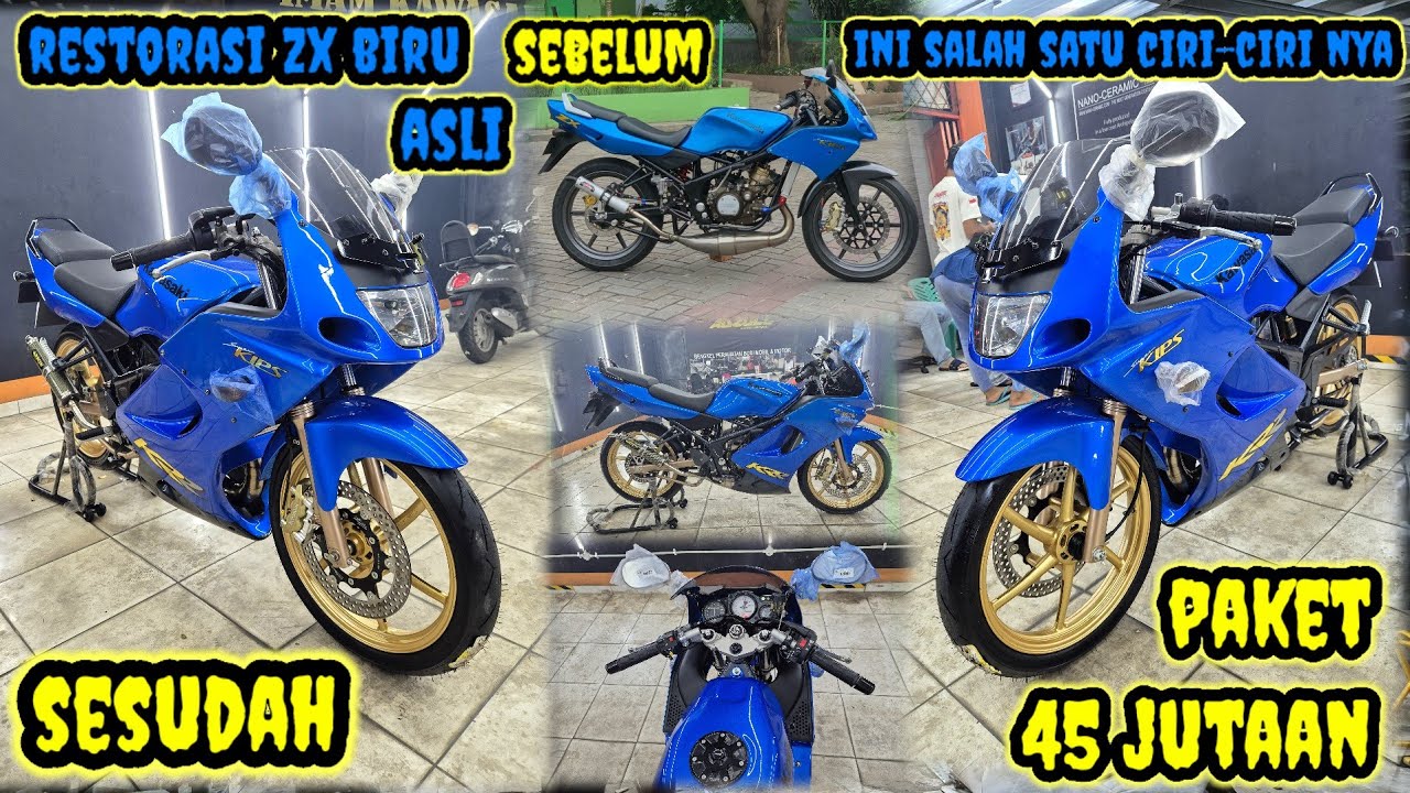 Finish Restorasi Dan Modifikasi Ninja RR Old ZX Biru Original total 45 Jutaan