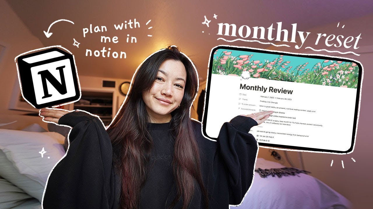 plan with me & monthly reset in notion