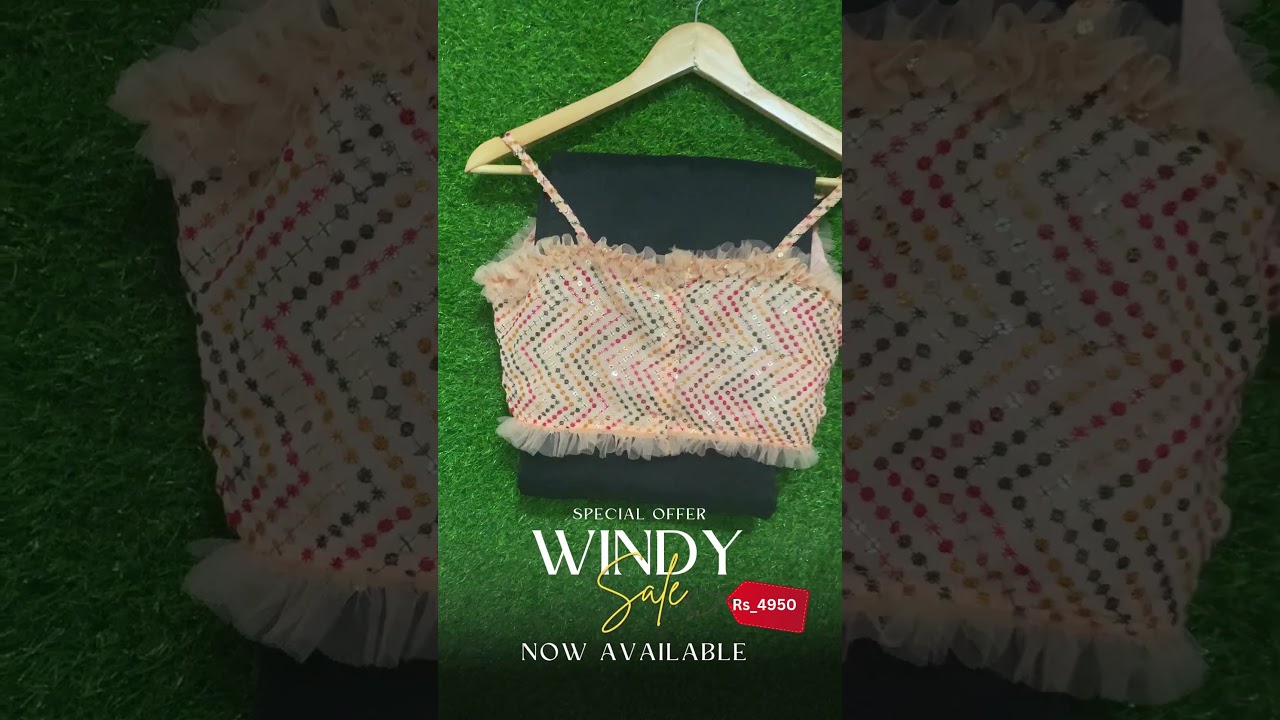 Windy Embroidery Saree jacket with saree 💚