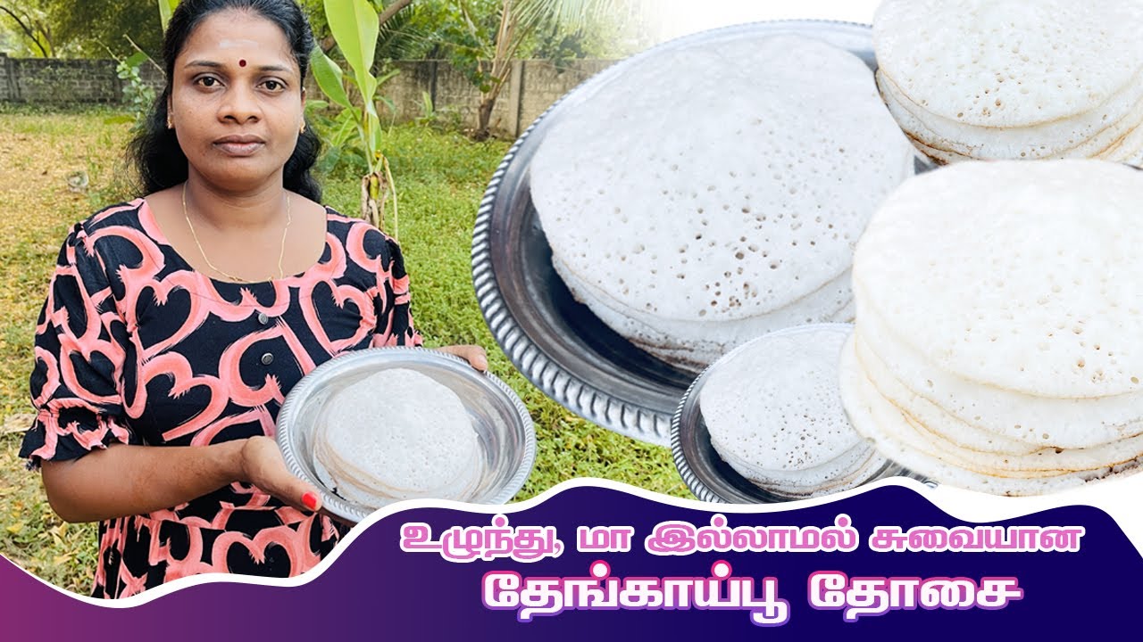 மாவும் தேவையில்லை உழுந்தும் தேவை இல்லை தேங்காய் பூ அரைத்து செய்த பஞ்சுபோல தோசை