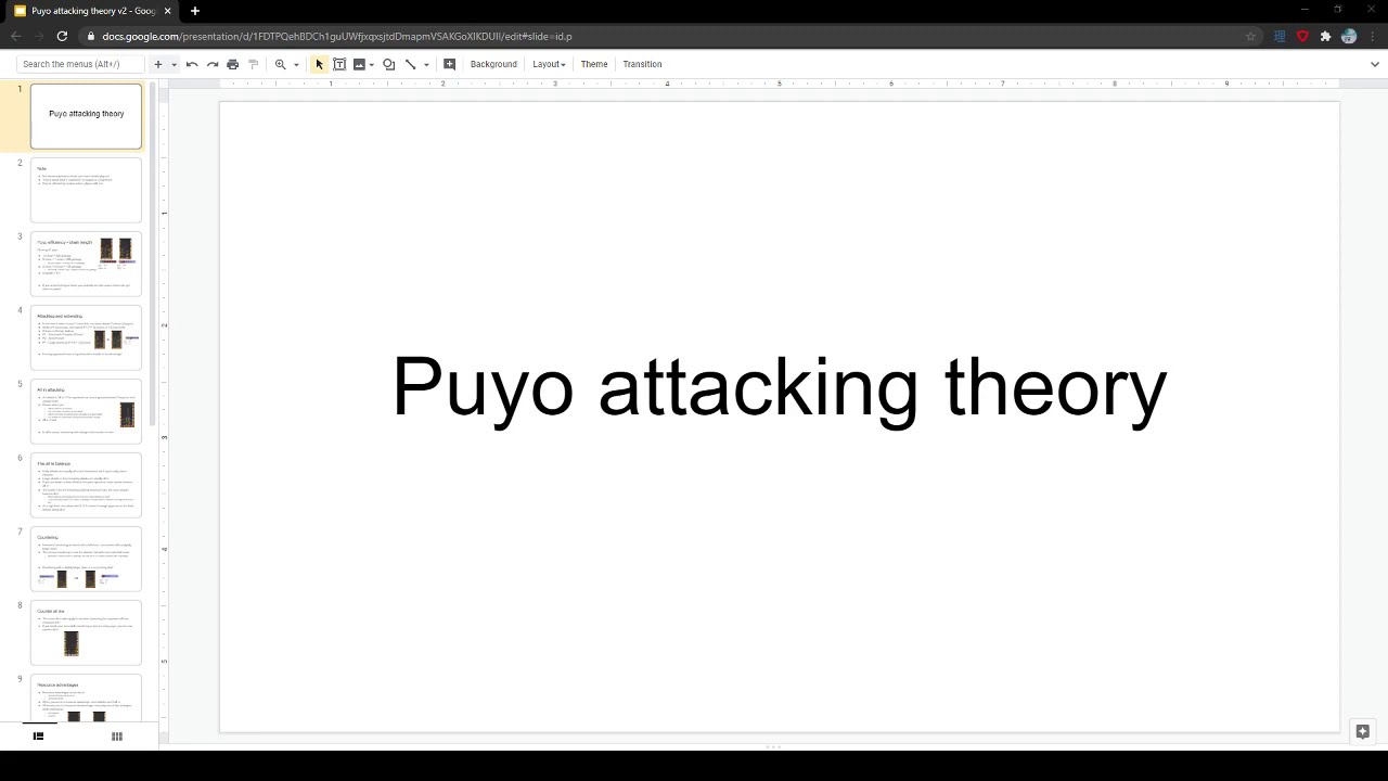 Puyo attacking theory