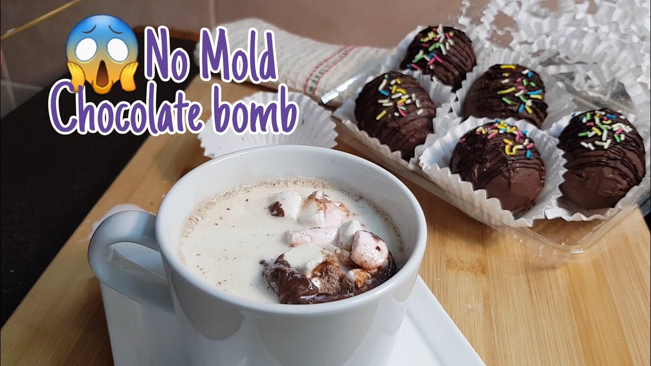CHOCOLATE BOMB WITHOUT SILICONE MOLD||| DIY MOLD CHOCOLATE BOMB 💜💜💜