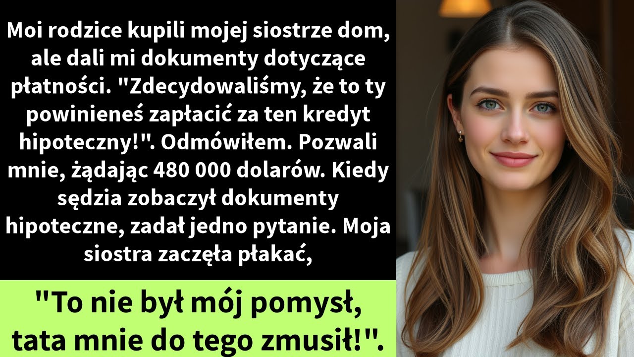 Moi rodzice kupili mojej siostrze dom, ale dali mi dokumenty dotyczące płatności. 
