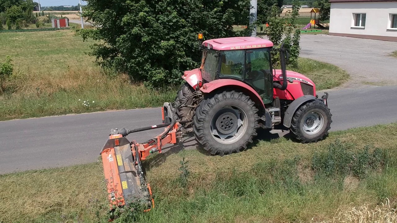 Kosiarka bijakowa ORKAN KTBC 160/Z i Zetor Forterra 95 koszenie poboczy dróg rowów