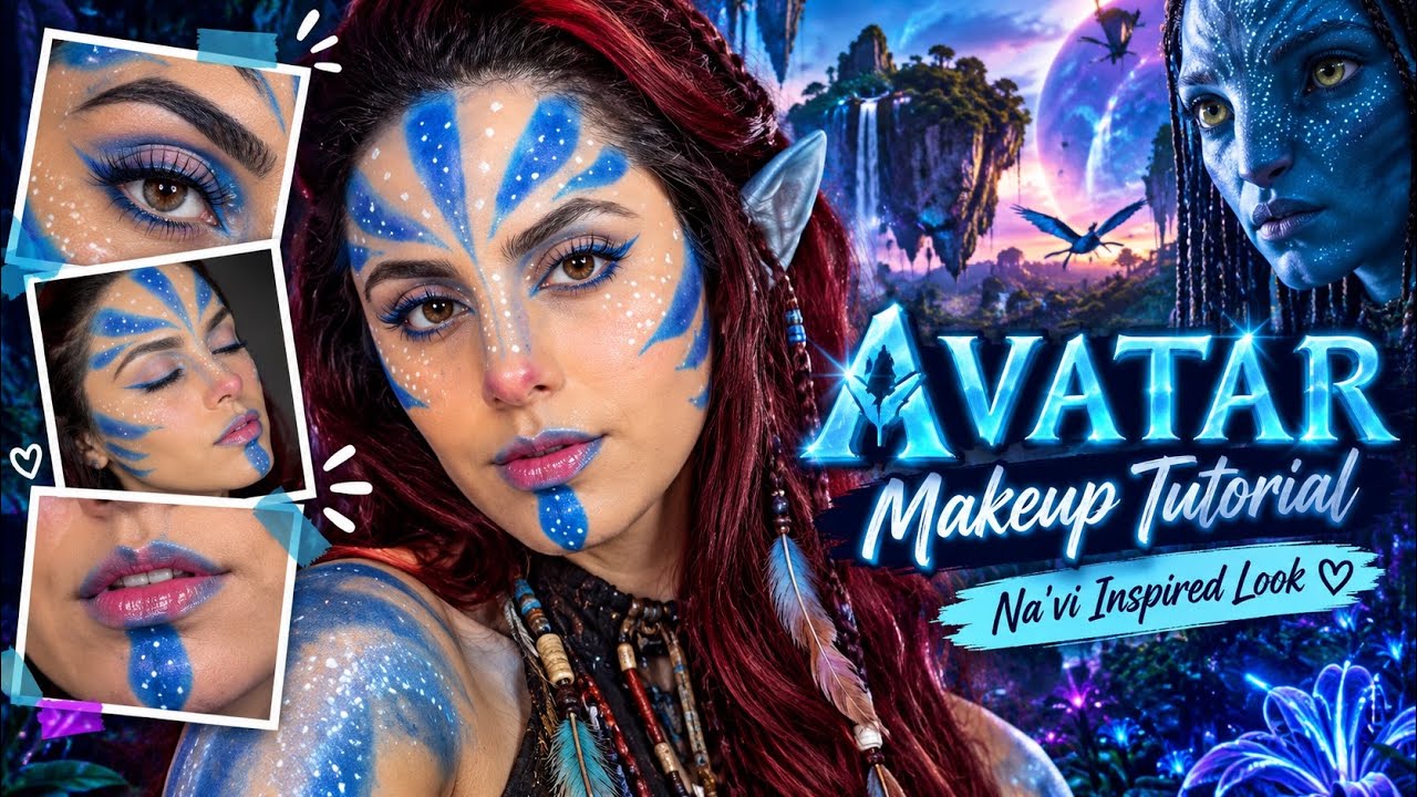 Урок макияжа Аватара на Хэллоуин 💙 | Betti Styles