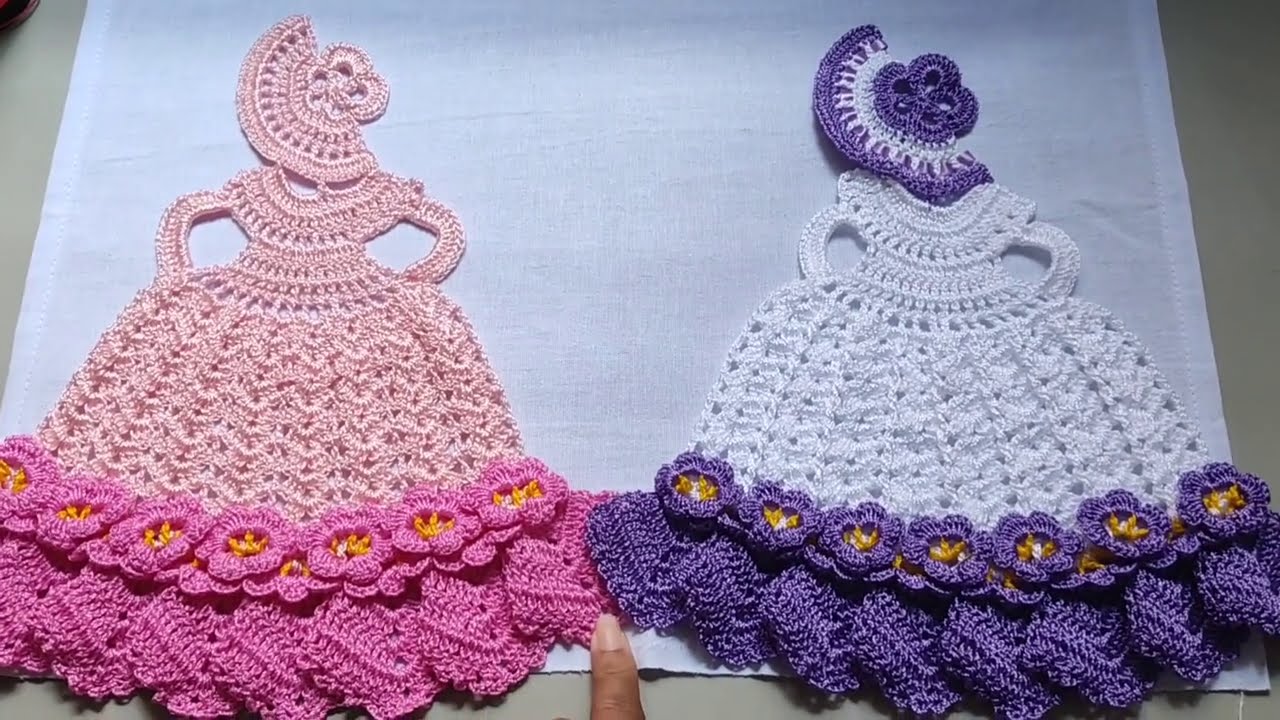 #resenha bonequinhas de crochê para pano de prato